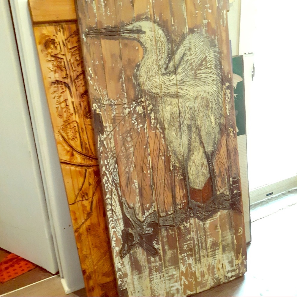 Hand carved hand painted Stark by Stephen Veronie